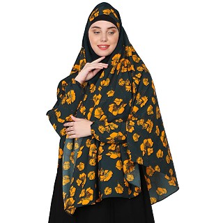 Premium Moss Crepe Prayer Hijab - Multi Print